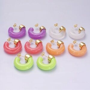 Neon acrylic hoop earrings